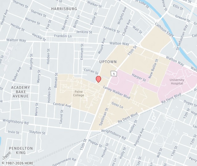 Location Map: 1519 Laney Walker Boulevard Augusta, Georgia 30904