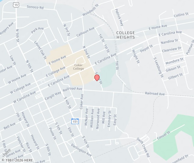 Location Map: 204 South Second Street Hartsville, South Carolina 29550