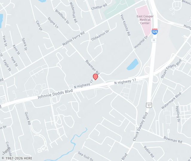 Location Map: 1112 Johnnie Dodds Boulevard Mount Pleasant, South Carolina 29464
