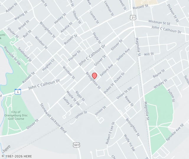 Location Map: 718 Broughton Street Orangeburg, South Carolina 29115