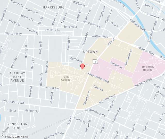 Location Map: 1519 Laney Walker Boulevard Augusta, Georgia 30904