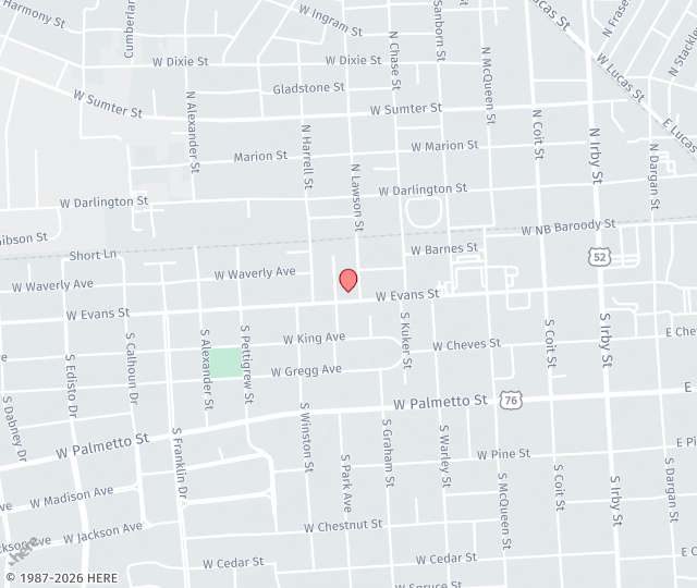 Location Map: 705 West Evans Street Florence, South Carolina 29501