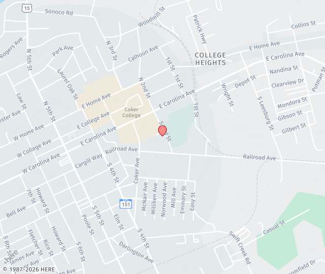 Location Map: 204 South Second Street Hartsville, South Carolina 29550