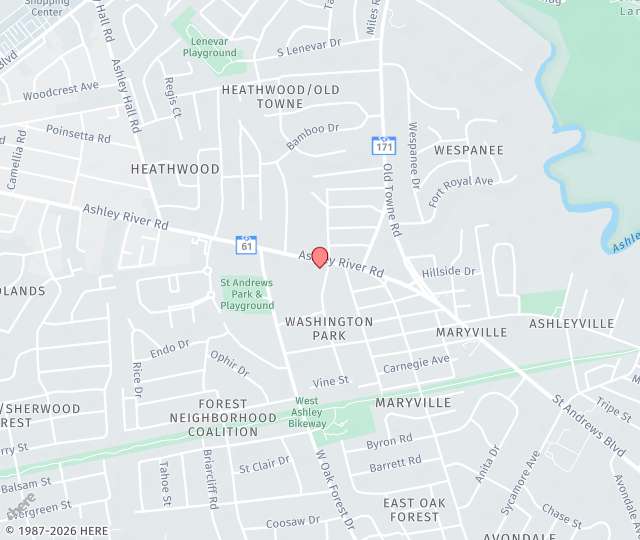 Location Map: 1315 Ashley River Road Charleston, South Carolina 29407