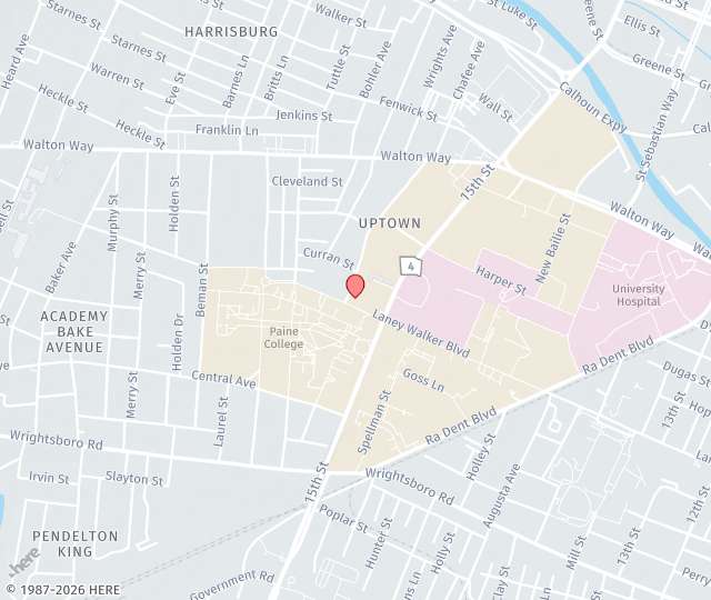 Location Map: 1519 Laney Walker Boulevard Augusta, GA 30904