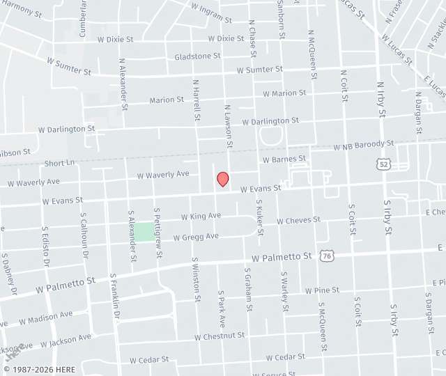 Location Map: 705 West Evans Street Florence, SC 29501