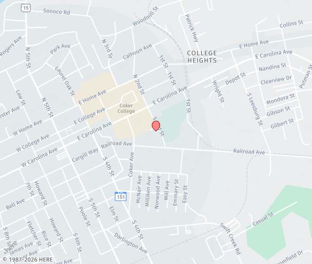 Location Map: 204 South Second Street Hartsville, SC 29550