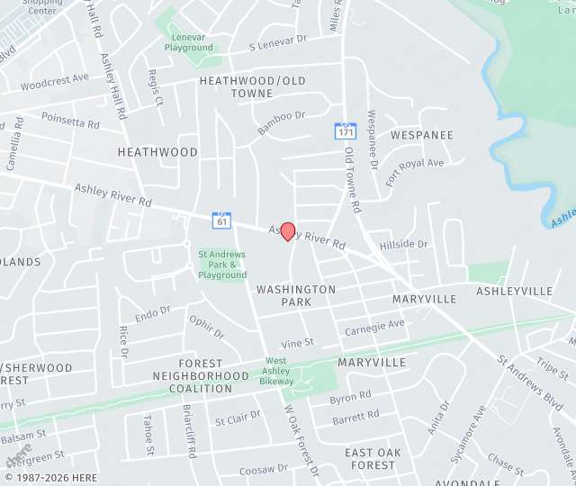Location Map: 1315 Ashley River Road Charleston, SC 29407